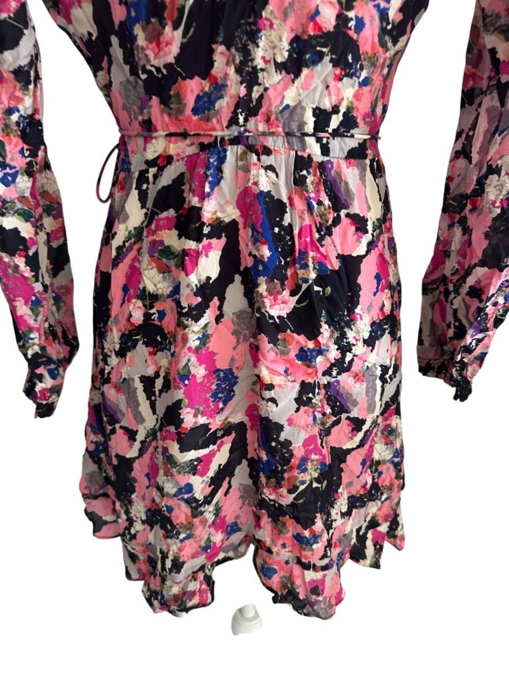 IRO Women's Pink Floral Wrap Dress Size 34 US XS - Picture 8 of 11
